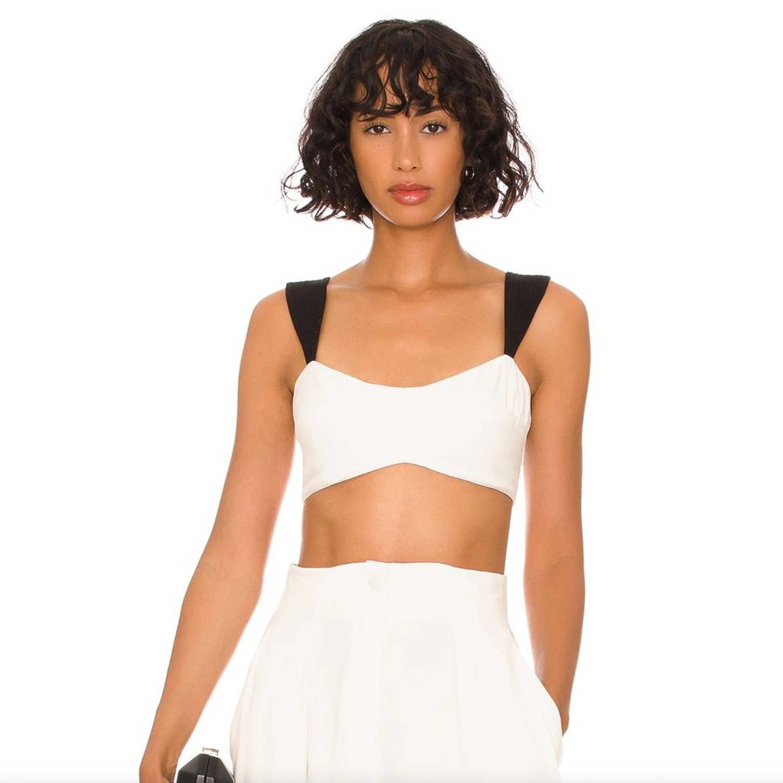 NEW Sabina Musayev Briony Crop Top in White & Black Bralette Small S –  Catley's Closet